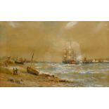 'Coming into Portsmouth Harbour, watercolour signed by Robert Thornton Wilding (British fl.