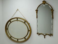 Ornate oval gilt bevel edge wall mirror (W62cm,