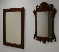 Early 20th century rectangular mahogany and gilt framed mirror (87cm x 61cm) and a George III style