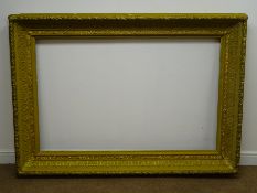 Large ornate painted and gilt picture frame, W172cm, H121cm,