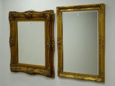 Ornate gilt bevel edge wall mirror (W78cm,