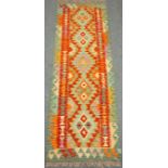 Kelim Choli vegetable dye wool runner,