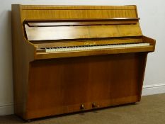 Mid 20th century 'Challen' upright walnut encased cast iron overstrung piano,