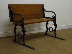 Late 19th century 'Geo M Hammer London' cast iron fold over bench table,