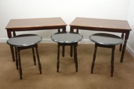 Six circular pub cafe tables (D60cm, H66cm) and two rectangular tables (W120cm, H77cm,