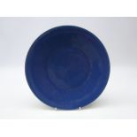 19th century Chinese Powder Blue shallow dish,