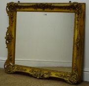 Early 20th century gilt wood and gesso framed rectangular wall mirror, W88cm,