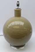 'India Jane' globular glass vase on clear circular base,