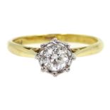 Gold single stone diamond ring, stamped 18ct, diamond approx 0.