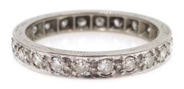 White gold old cut diamond eternity ring, etched 18ct Condition Report 3.