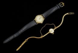 Omega 9ct gold manual wind wristwatch,