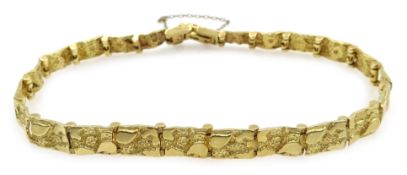 Gold bracelet with pave decoration stamped 14k approx 15.
