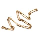 Rose gold fetter link chain, each link stamped 9 375, approx 39.