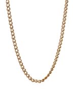 Rose gold chain link necklace, hallmarked 9ct, approx 14.