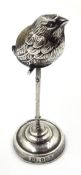 Edwardian silver novelty pin cushion modelled as a sparrow bird by Boots Pure Drug Company,