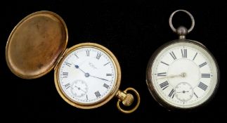 Victorian silver pocket watch, key wound by Waltham Mass,