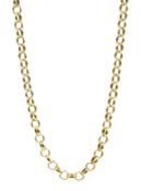 9ct gold belcher link necklace, stamped 375, approx 22.