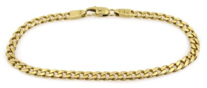 18ct gold flattened curb link bracelet, stamped 750, approx 17.