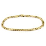 18ct gold flattened curb link bracelet, stamped 750, approx 17.