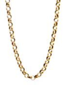 Gold belcher chain necklace the later clasp hallmarked 9ct approx 17.