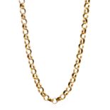 Gold belcher chain necklace the later clasp hallmarked 9ct approx 17.