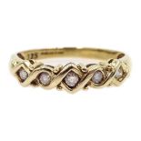 Gold five stone diamond ring, hallmarked 9ct Condition Report Approx 2.