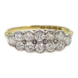 Early 20th century 18ct gold twelve stone diamond ring,