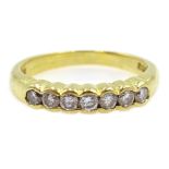 18ct gold seven stone channel set diamond ring, hallmarked Condition Report Approx 3.