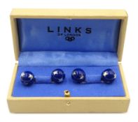 Pair of Links of London silver and enamel cufflinks hallmarked and boxed40 Condition