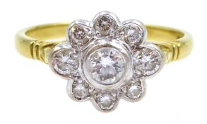 Gold diamond daisy set ring,