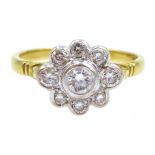 Gold diamond daisy set ring,