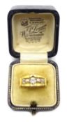 18ct gold diamond and pearl ring by Michael Joseph Goldsmith,