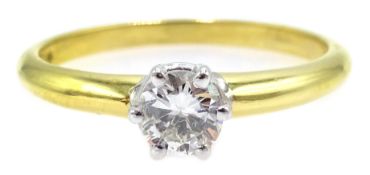 18ct gold single stone diamond ring approx 0.