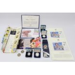 Collection of modern commemorative coins including;