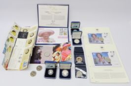 Collection of modern commemorative coins including;