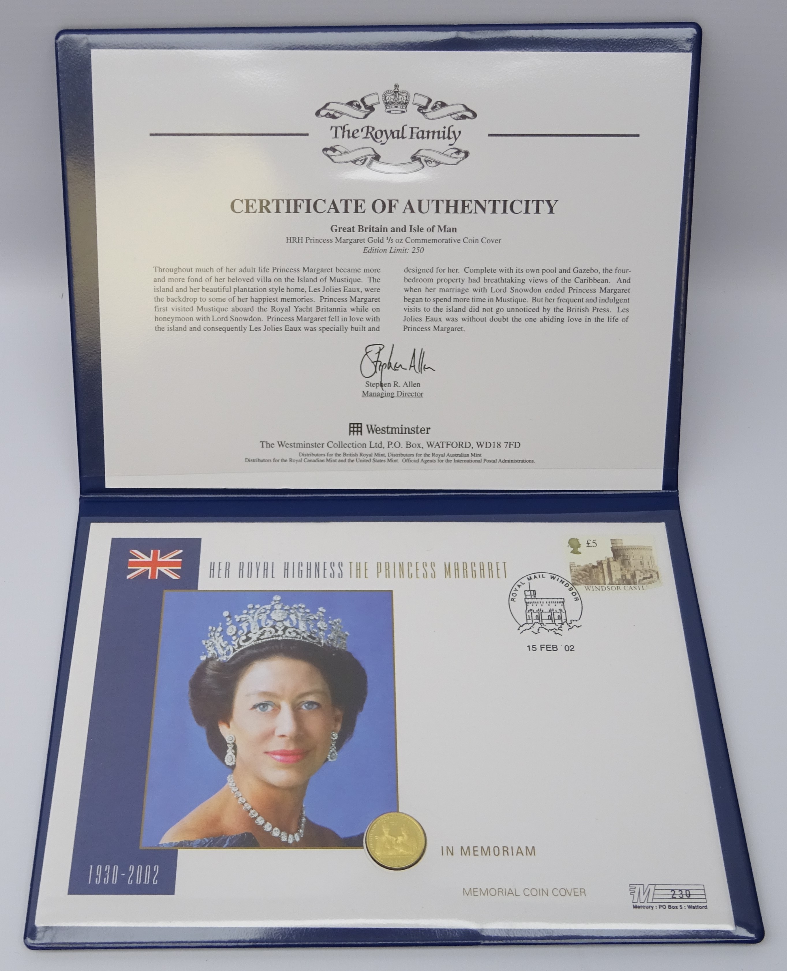 Queen Elizabeth II Isle of Man 2000 gold 1/5 oz crown coin, - Image 3 of 3