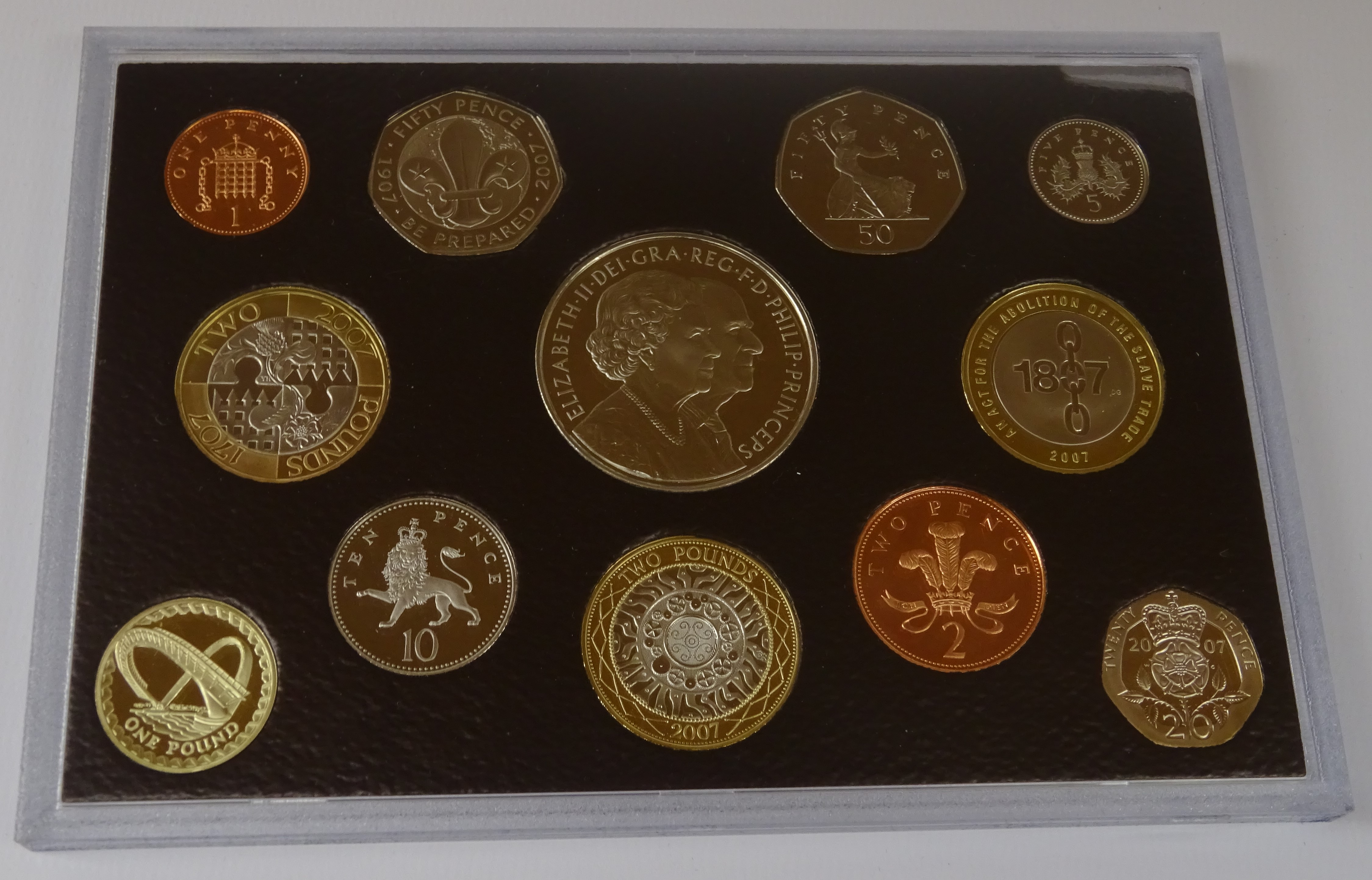 Six Royal Mint United Kingdom proof coin sets; 2000, 2005, 2006, 2007, 2008 and 2010, - Image 7 of 7