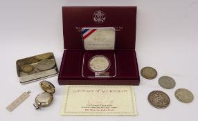 Queen Victoria 1892 crown, Wilhelm II 1912 three mark coin, 1942 and 1944 halfcrowns,