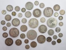 Collection of Queen Anne and later pre 1920 coins including; Anne crown (very worn, date illegible),