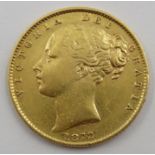 Queen Victoria 1872 gold full sovereign,