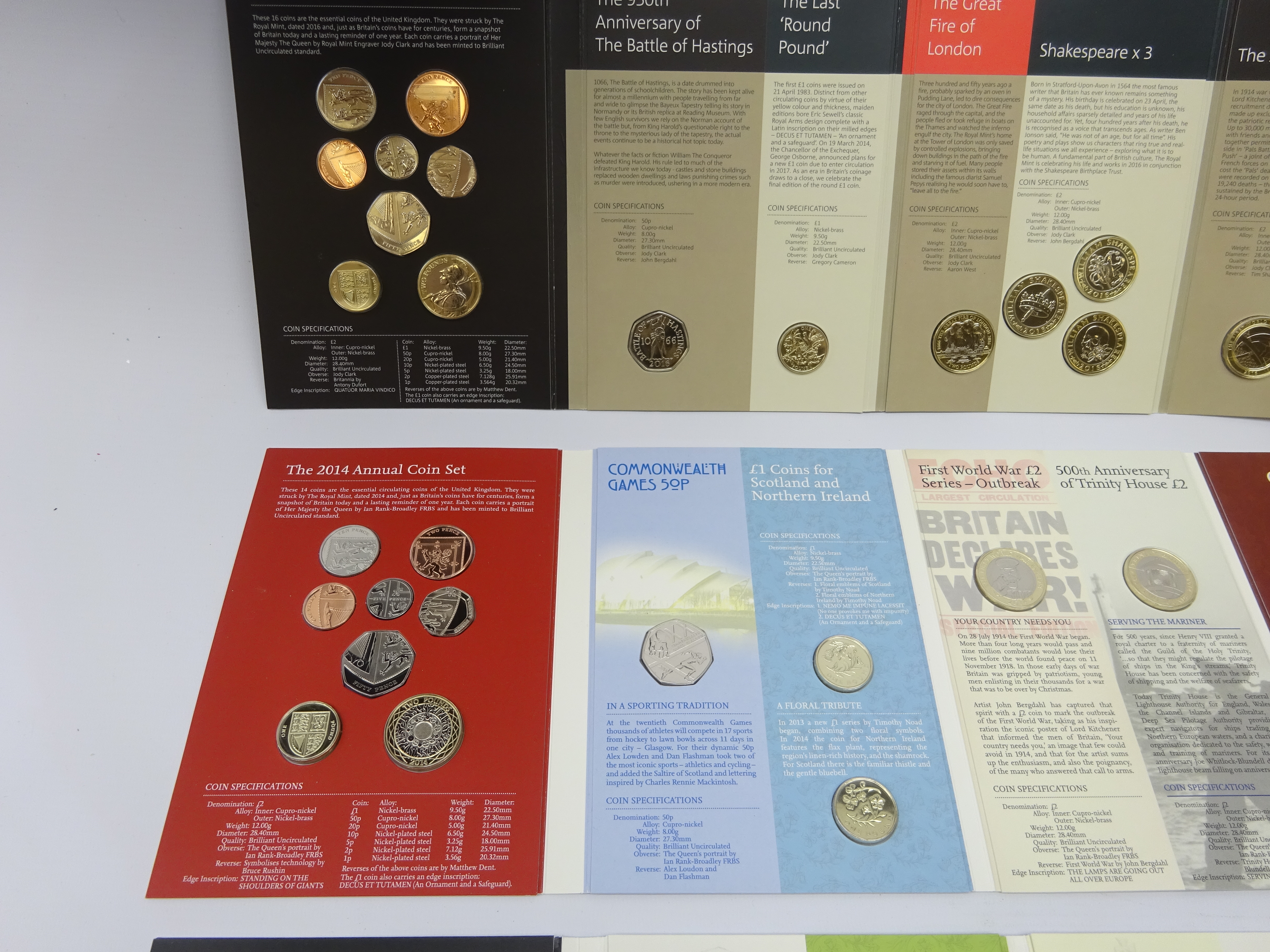 Three United Kingdom annual coin sets; 2013, 2014 and 2016, - Image 5 of 6