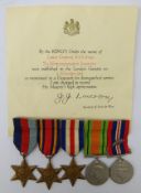 WWII group of five medals, awarded to 'Lance-Corporal W.D.R.