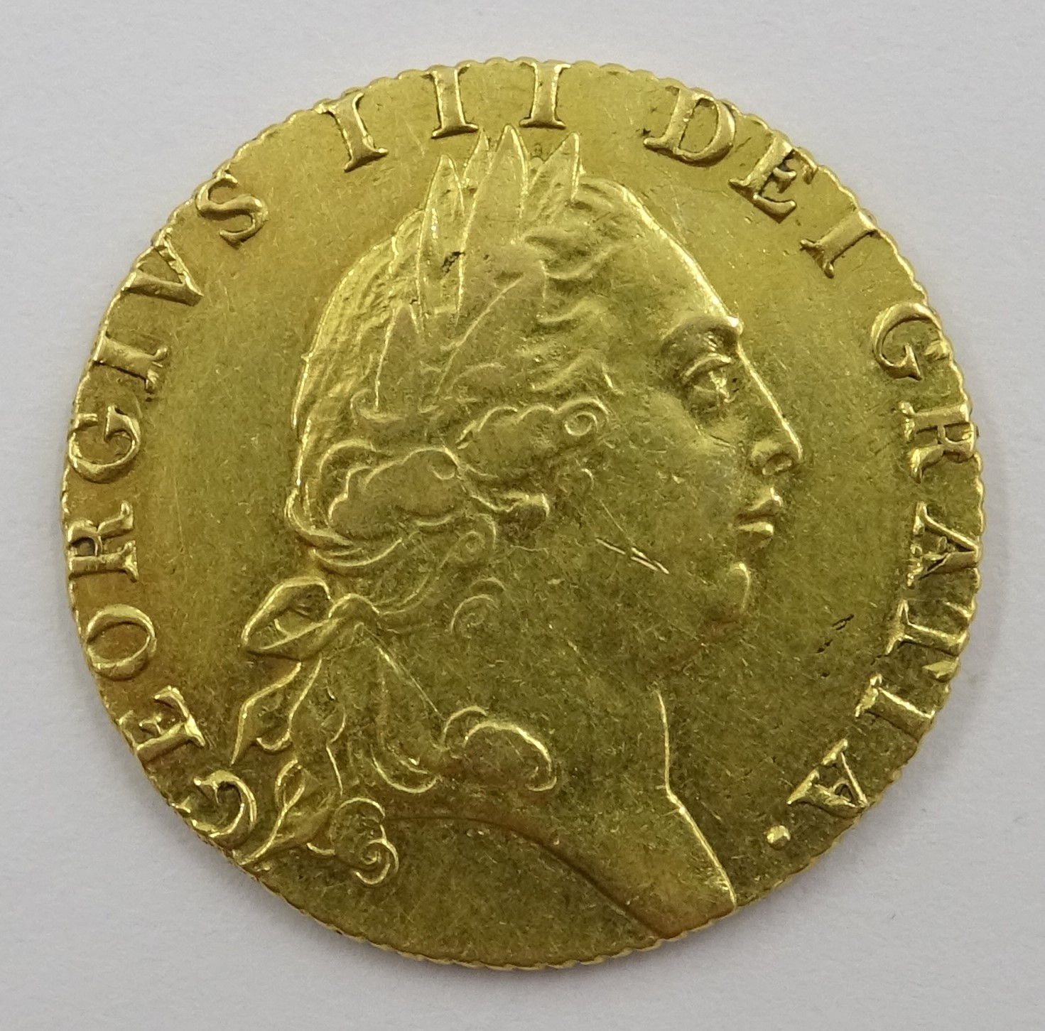 George III 1791 gold 'spade' Guinea, fifth head Condition Report <a href='//www.