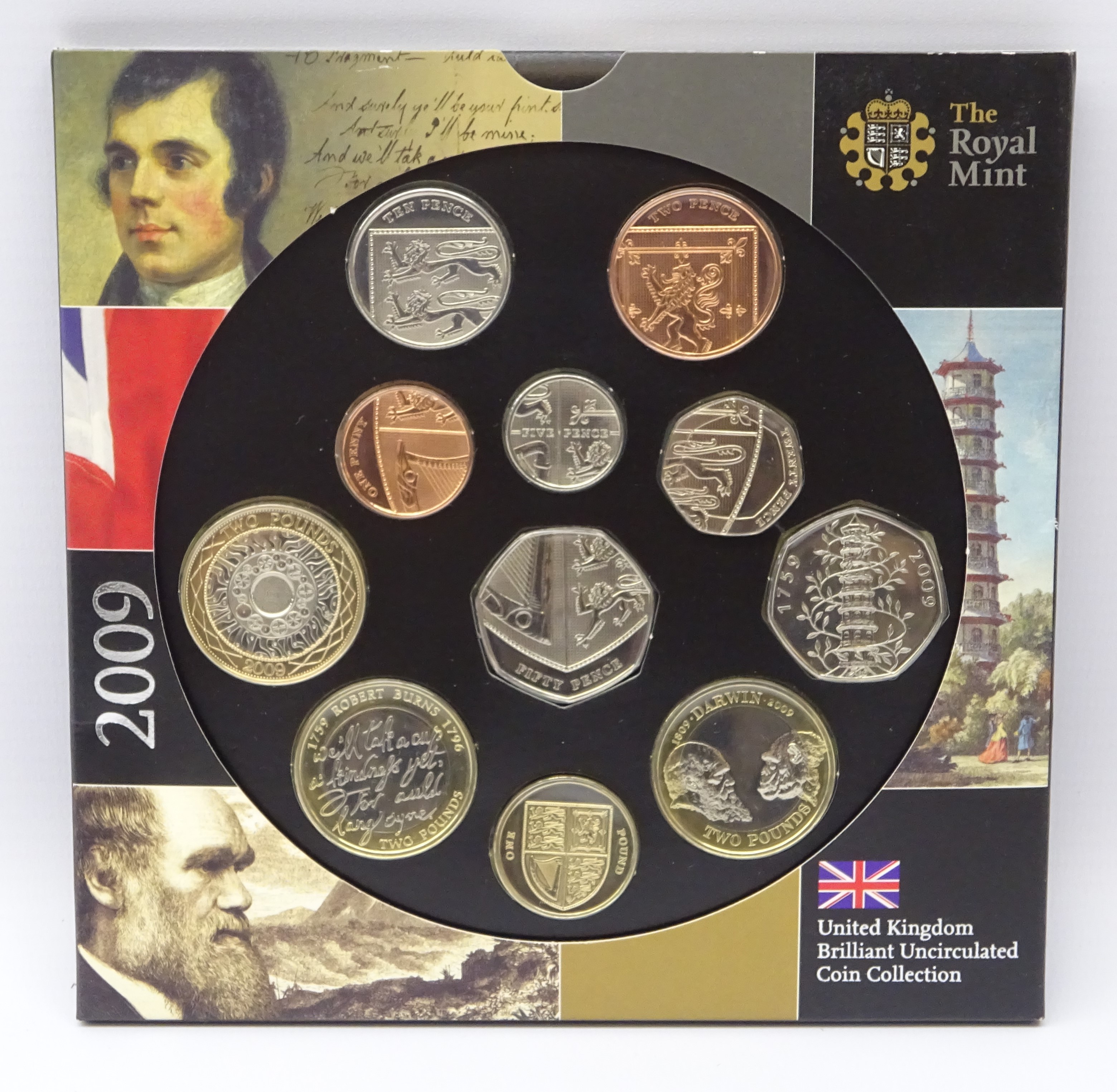United Kingdom 2009 brilliant uncirculated coin collection,