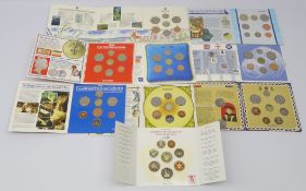 Nine United Kingdom brilliant uncirculated coin collections; 1983, 1985, 1986, 1987, 1988, 1989,