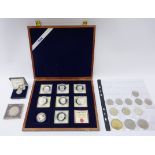 Collection of eight German silver medallions, of various sizes,