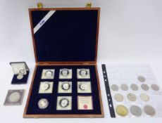 Collection of eight German silver medallions, of various sizes,