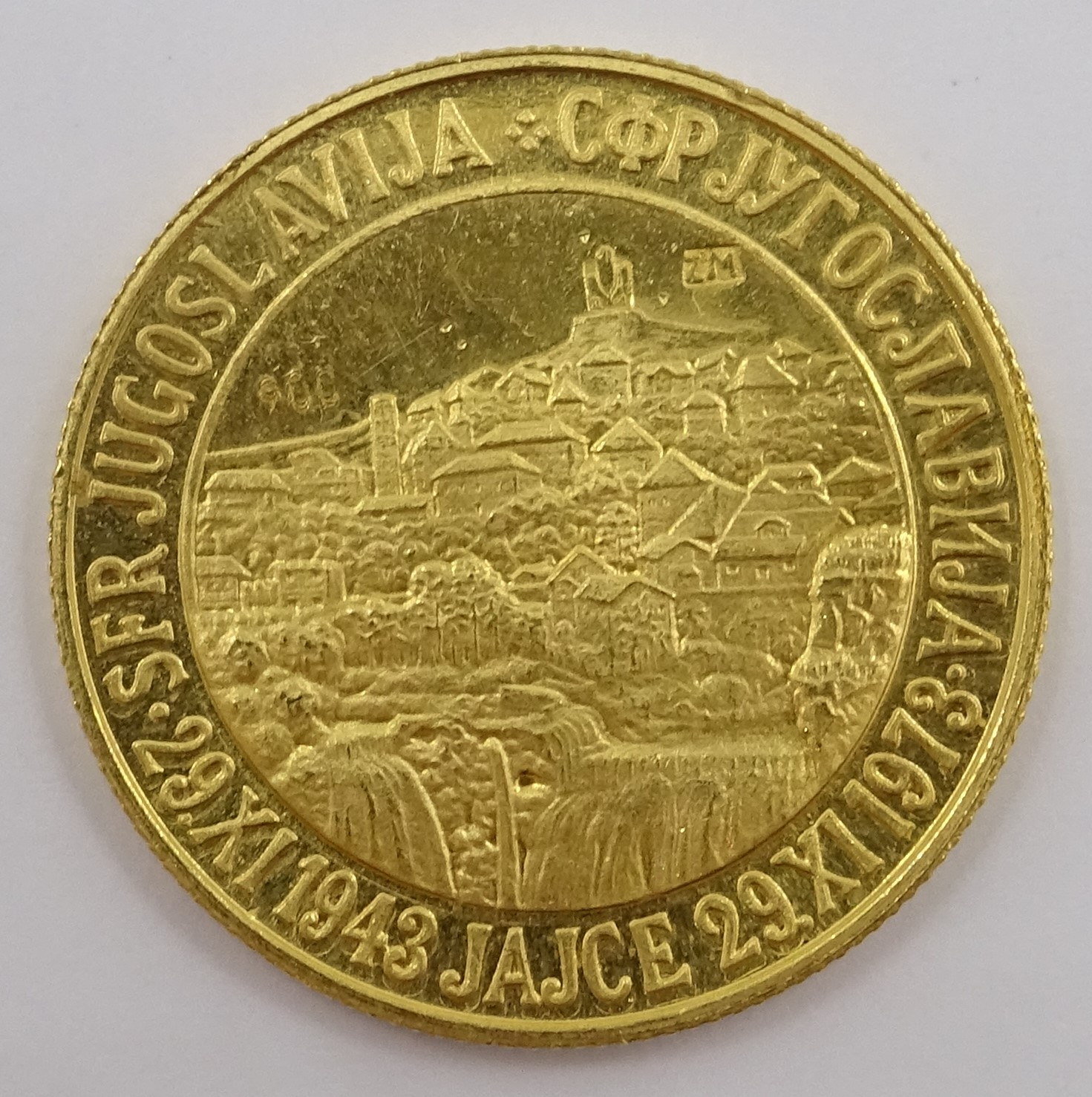 Yugoslavia 1973 gold medallion, commemorating Josip Broz Tito's term as Marshall of Yugoslavia, - Image 2 of 2