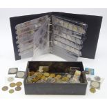 Collection of Great British and world coinage including Chinese cash coins, USA silver coin,