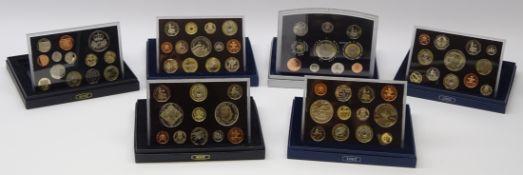 Six Royal Mint United Kingdom proof coin sets; 2000, 2005, 2006, 2007, 2008 and 2010,